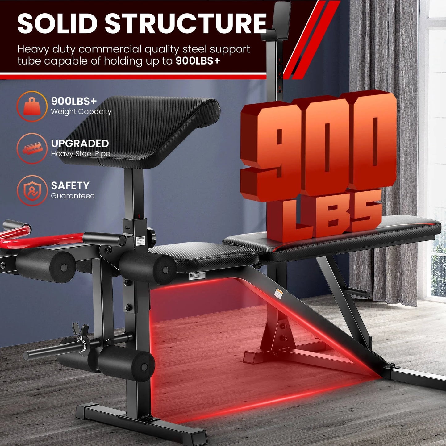 FormForge Approved: VIBESPARK 900LBS Olympic Weight Bench Set