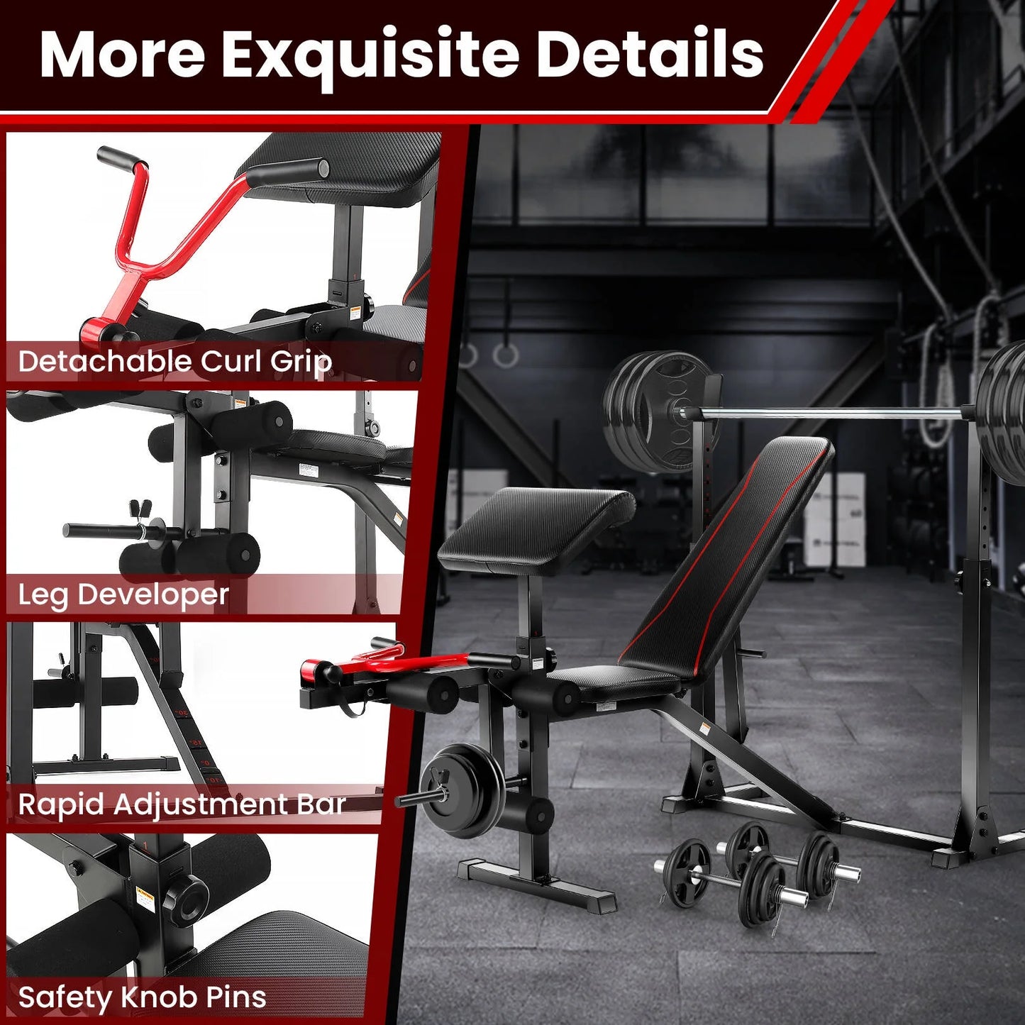 FormForge Approved: VIBESPARK 900LBS Olympic Weight Bench Set