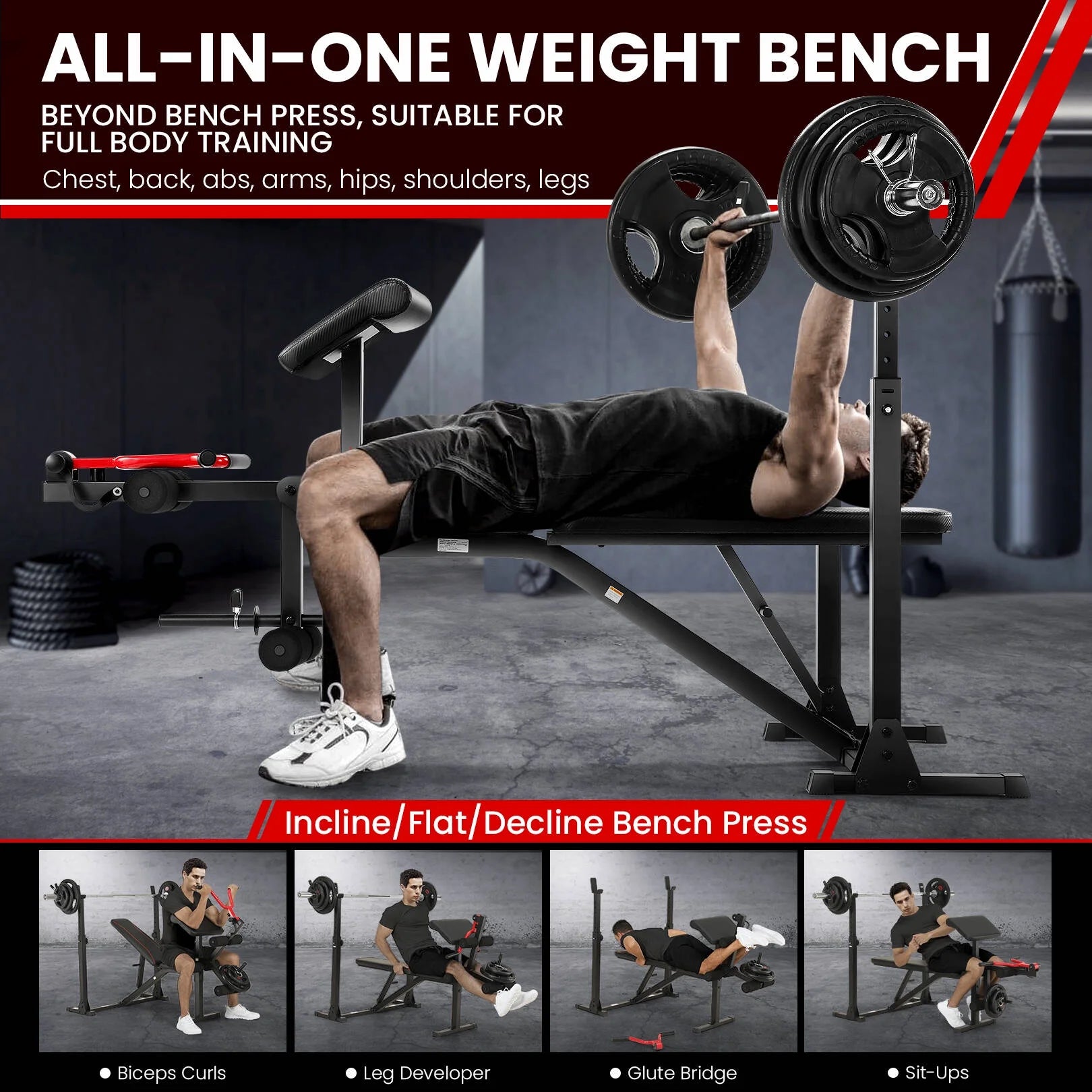 FormForge Approved: VIBESPARK 900LBS Olympic Weight Bench Set 