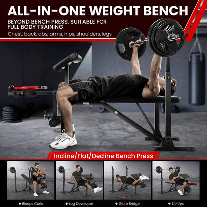 FormForge Approved: VIBESPARK 900LBS Olympic Weight Bench Set 
