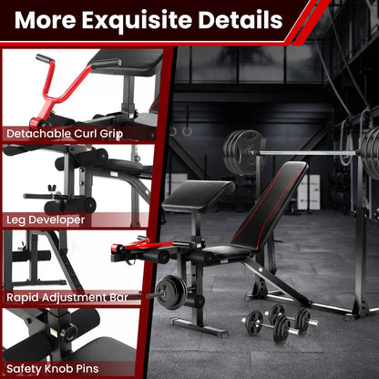 FormForge Approved: VIBESPARK 900LBS Olympic Weight Bench Set 