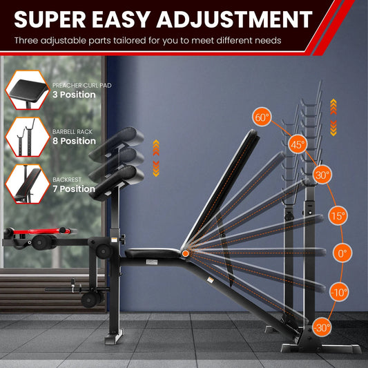 FormForge Approved: VIBESPARK 900LBS Olympic Weight Bench Set 