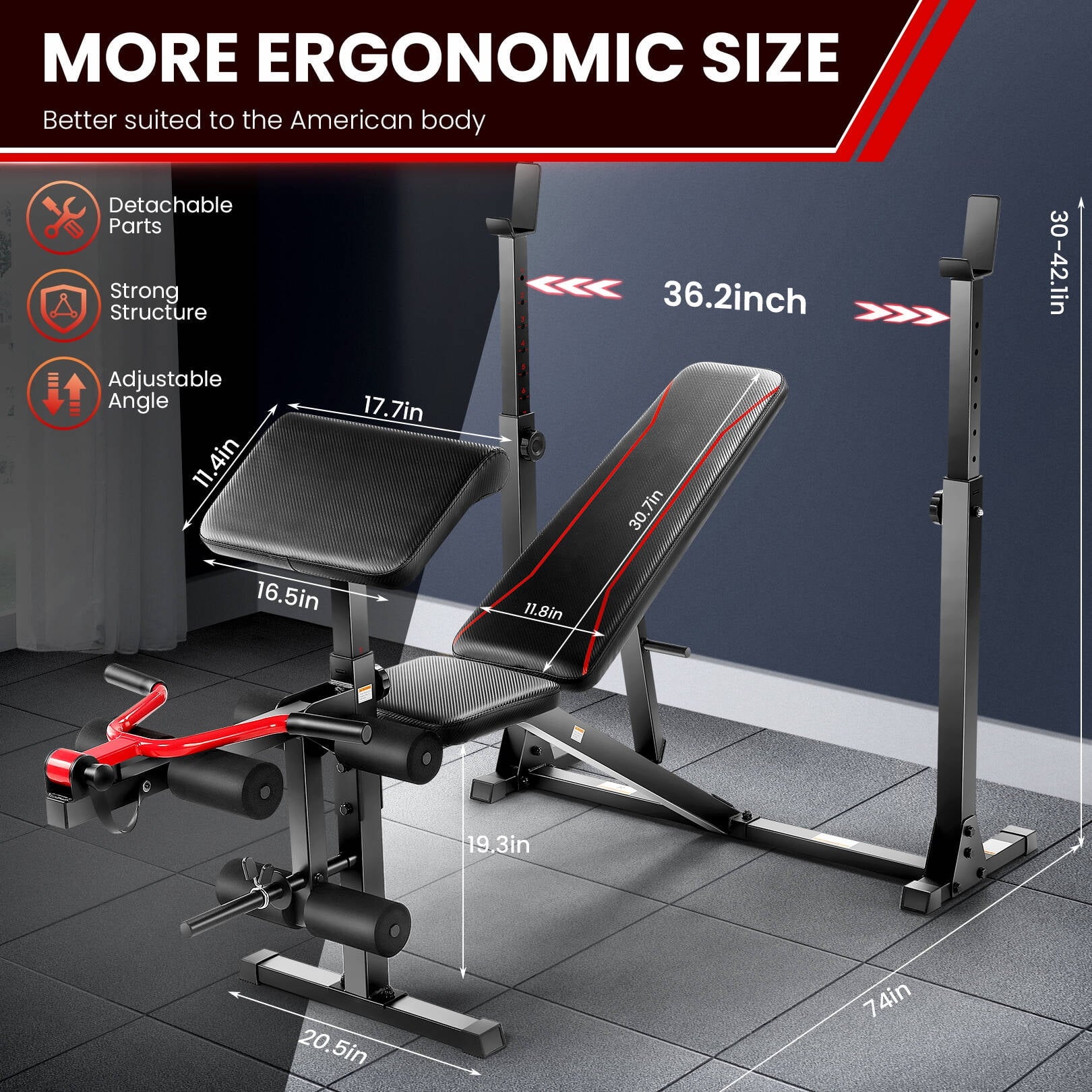 FormForge Approved: VIBESPARK 900LBS Olympic Weight Bench Set 